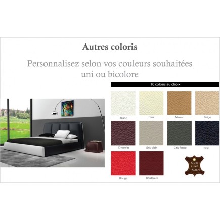 Lit design en cuir italien de luxe VERDI, personnalisé.