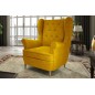 Fauteuil 1 place en tissu catégorie luxe, moutarde, ARNAUD
