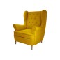 Fauteuil 1 place en tissu catégorie luxe, moutarde, ARNAUD