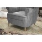 Fauteuil 1 place en tissu velours catégorie luxe, gris, ARNAUD