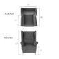 Fauteuil 1 place en tissu velours catégorie luxe, gris, ARNAUD
