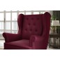Fauteuil 1 place en tissu velours catégorie luxe, bordeaux, ARNAUD