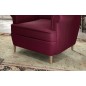 Fauteuil 1 place en tissu velours catégorie luxe, bordeaux, ARNAUD