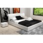 Lit design en cuir italien de luxe SPIRIT, blanc, 140x190