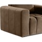 Fauteuil 1 place en tissu velours catégorie luxe, beige, LAZINO