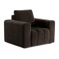 Fauteuil 1 place en tissu velours catégorie luxe, chocolat, LAZINO