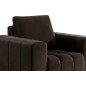 Fauteuil 1 place en tissu velours catégorie luxe, chocolat, LAZINO
