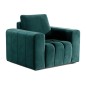 Fauteuil 1 place en tissu velours catégorie luxe, vert, LAZINO