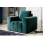 Fauteuil 1 place en tissu velours catégorie luxe, vert, LAZINO