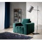 Fauteuil 1 place en tissu velours catégorie luxe, vert, LAZINO