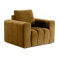 Fauteuil 1 place en tissu velours catégorie luxe, moutarde, LAZINO