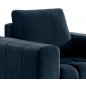 Fauteuil 1 place en tissu velours catégorie luxe, bleu foncé, LAZINO