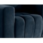 Fauteuil 1 place en tissu velours catégorie luxe, bleu foncé, LAZINO