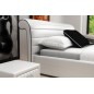 Lit design en cuir italien de luxe SPIRIT, blanc, 160x200