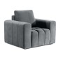 Fauteuil 1 place en tissu velours catégorie luxe, gris, LAZINO
