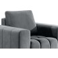Fauteuil 1 place en tissu velours catégorie luxe, gris, LAZINO
