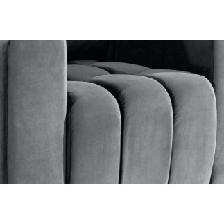 Fauteuil 1 place en tissu velours catégorie luxe, gris, LAZINO