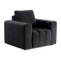 Fauteuil 1 place en tissu velours catégorie luxe, gris foncé, LAZINO