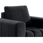 Fauteuil 1 place en tissu velours catégorie luxe, gris foncé, LAZINO
