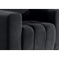 Fauteuil 1 place en tissu velours catégorie luxe, gris foncé, LAZINO