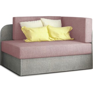 Canapé convertible 2 places moderne en tissu rose / gris