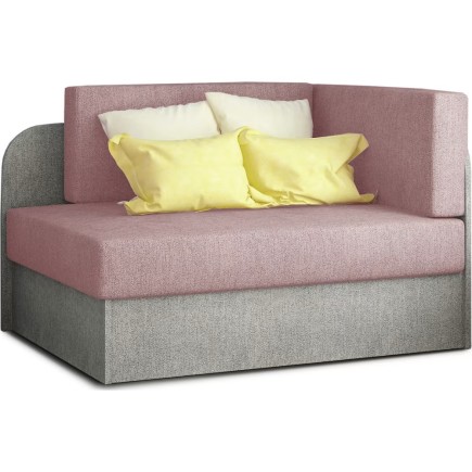 Canapé convertible 2 places moderne en tissu rose / gris