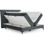 Ensemble boxspring complet tête de lit + sommiers + matelas + surmatelas LAMBERT de VENESETTI - tissu luxe gris foncé - 160x200