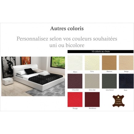 Lit design en cuir italien de luxe SPIRIT, personnalisé