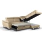 Canapé d'angle convertible en cuir italien de luxe 5 places MILOS, avec coffre, beige, angle droit
