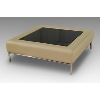 Table basse en cuir italien PALOMA, beige