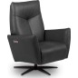 Fauteuil relax électrique en 100% tout cuir épais luxe italien, noir, CLAUDIO, 2 moteurs Fauteuil relax électrique en 100% tout cuir épais luxe italien, noir, CLAUDIO, 2 moteurs