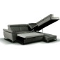 Canapé d'angle convertible en cuir italien de luxe 5 places MILOS, avec coffre, Gris foncé, angle droit