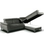 Canapé d'angle convertible en cuir italien de luxe 5 places MILOS, avec coffre, Gris foncé, angle droit