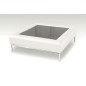 Table basse en cuir italien PALOMA, blanc