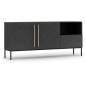 Très jolie commode de dimensions 180x40x80 cm, noir mat - Lancaster