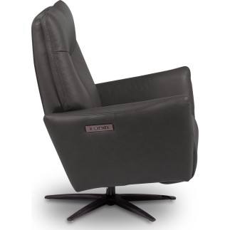 Fauteuil relax électrique en 100% tout cuir épais luxe italien