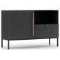 Très jolie commode de dimensions 120x40x80 cm, noir mat - Lancaster