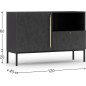 Très jolie commode de dimensions 120x40x80 cm, noir mat - Lancaster
