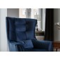 Fauteuil 1 place en tissu velours catégorie luxe, bleu foncé, ARTISTE
