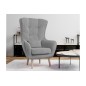 Fauteuil 1 place en tissu velours catégorie luxe, gris, ARTISTE