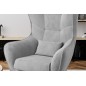 Fauteuil 1 place en tissu velours catégorie luxe, gris, ARTISTE