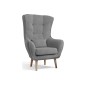 Fauteuil 1 place en tissu velours catégorie luxe, gris, ARTISTE
