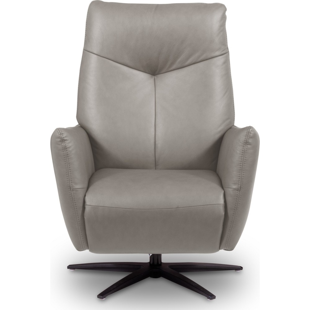Fauteuil relax électrique en 100% tout cuir épais luxe italien, gris, CLAUDIO, 2 moteurs Fauteuil relax électrique en 100% tout cuir épais luxe italien, gris, CLAUDIO, 2 moteurs