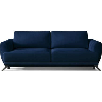 Canapé 3/4 places convertible - bleu foncé - en tissu velours de qualité luxe, MEGANE