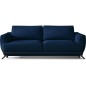 Canapé 3/4 places convertible - bleu foncé - en tissu velours de qualité luxe, MEGANE