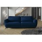 Canapé 3/4 places convertible - bleu foncé - en tissu velours de qualité luxe, MEGANE