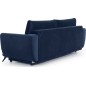 Canapé 3/4 places convertible - bleu foncé - en tissu velours de qualité luxe, MEGANE