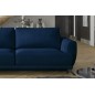 Canapé 3/4 places convertible - bleu foncé - en tissu velours de qualité luxe, MEGANE