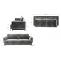 Canapé 3/4 places convertible - bleu foncé - en tissu velours de qualité luxe, MEGANE