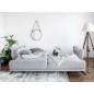 Canapé 3/4 places convertible - GRIS - en tissu velours de qualité luxe, MEGANE